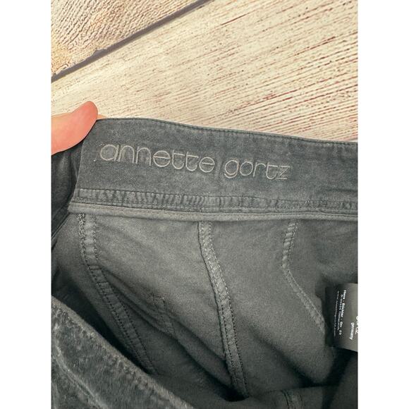 Annette Gortz Germany Velvet Stretch Pants Womens 38/US 8 Black - Picture 7 of 11